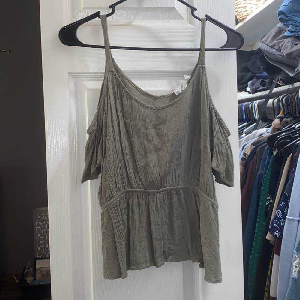 Olive green boho top